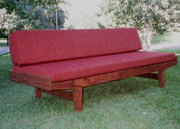 Mid-Century Sleeper Sofa in walnut.