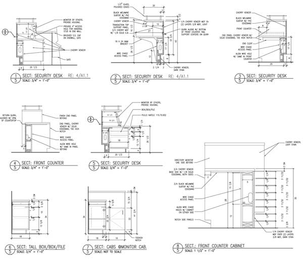 Regency Plaza Security Desk drawings.