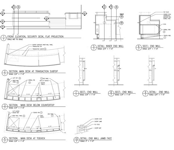 Regency Plaza Security Desk drawings.