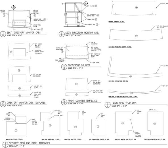 Regency Plaza Security Desk drawings.