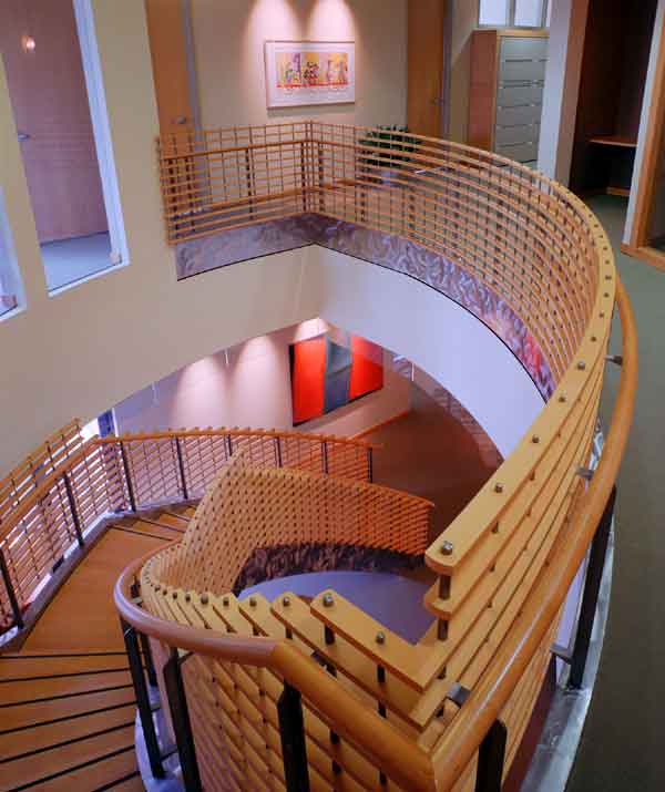 Main stairway and second floor landing.