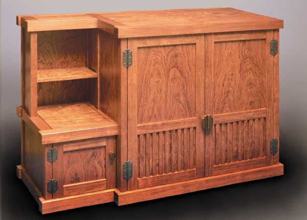 The Shoe Tansu.  Bubinga tansu for entry hall shoe storage.